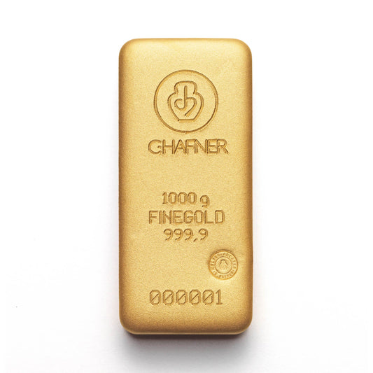 Gegossener Goldbarren 1000g - C.Hafner