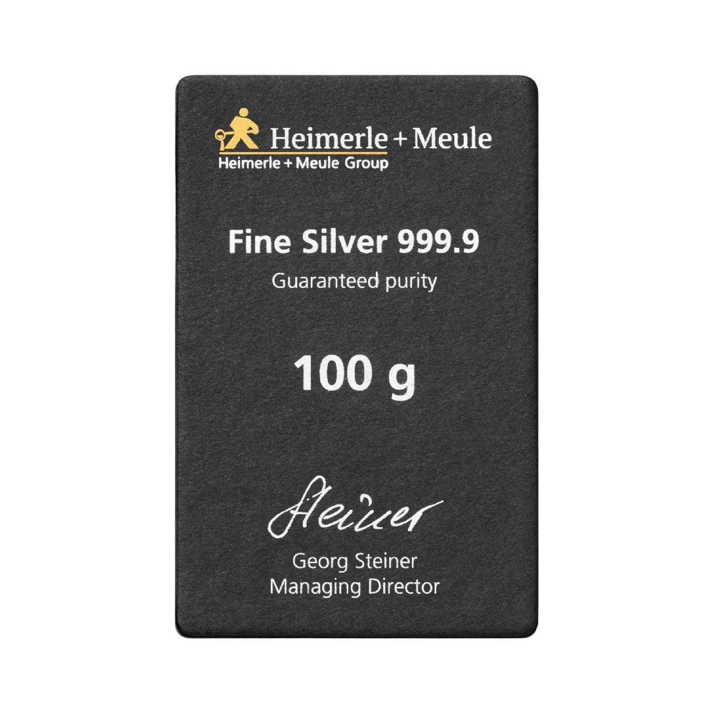 Gegossener Silberbarren 100g - Heimerle + Meule