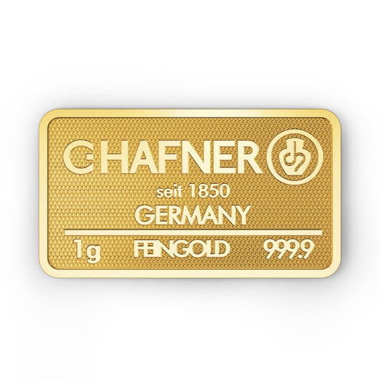 Geprägter Goldbarren 1g - C.Hafner