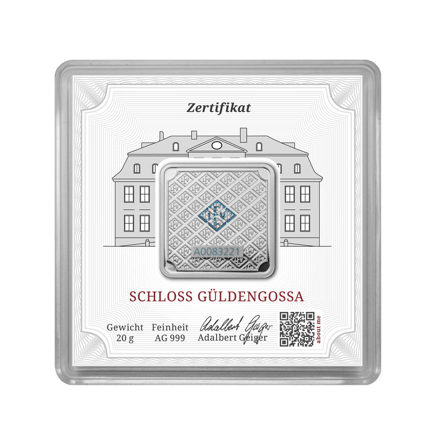 Geprägter Silberbarren 20 g – Geiger Original (.999)
