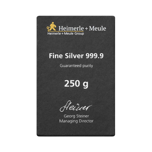 Gegossener Silberbarren 250g - Heimerle + Meule