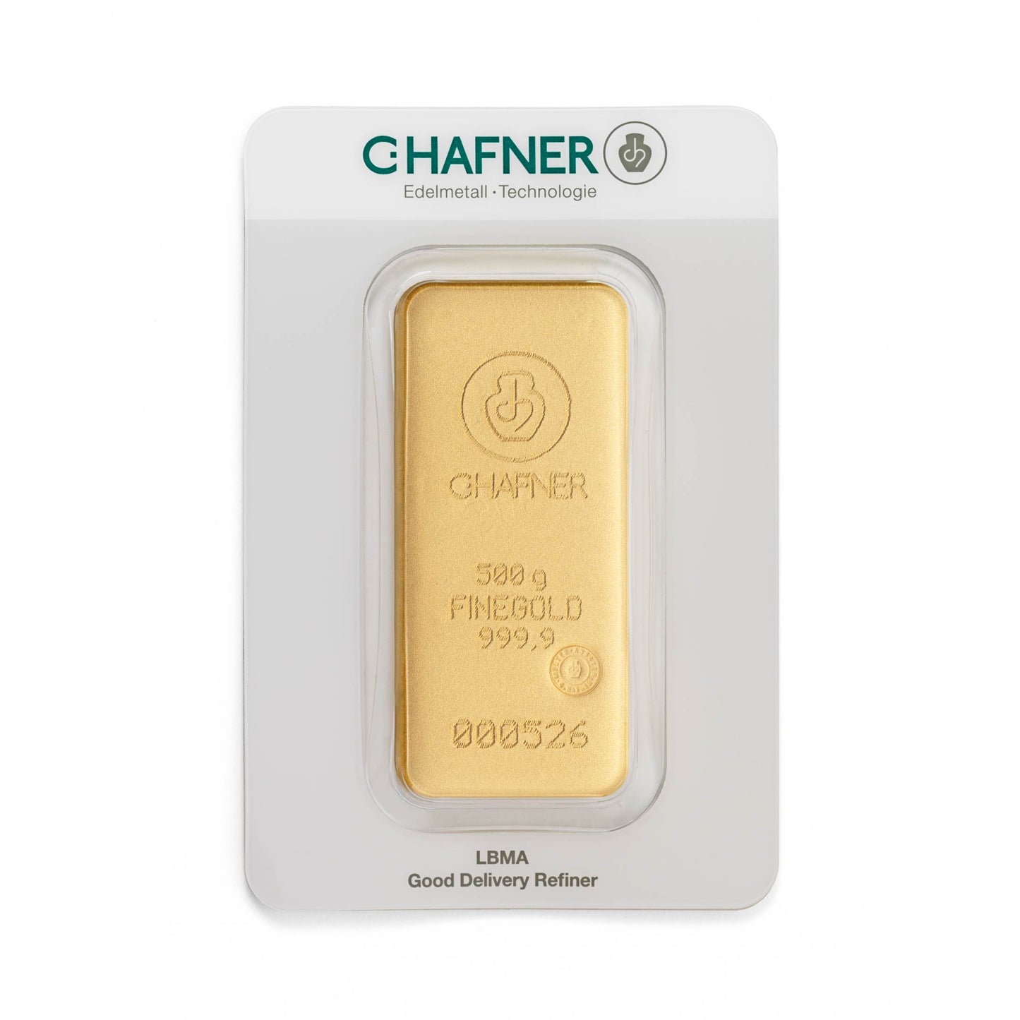 Gegossener Goldbarren 500g - C.Hafner