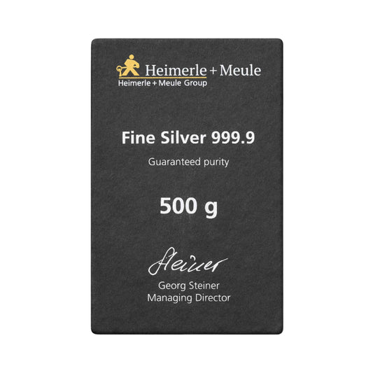 Gegossener Silberbarren 500g - Heimerle + Meule