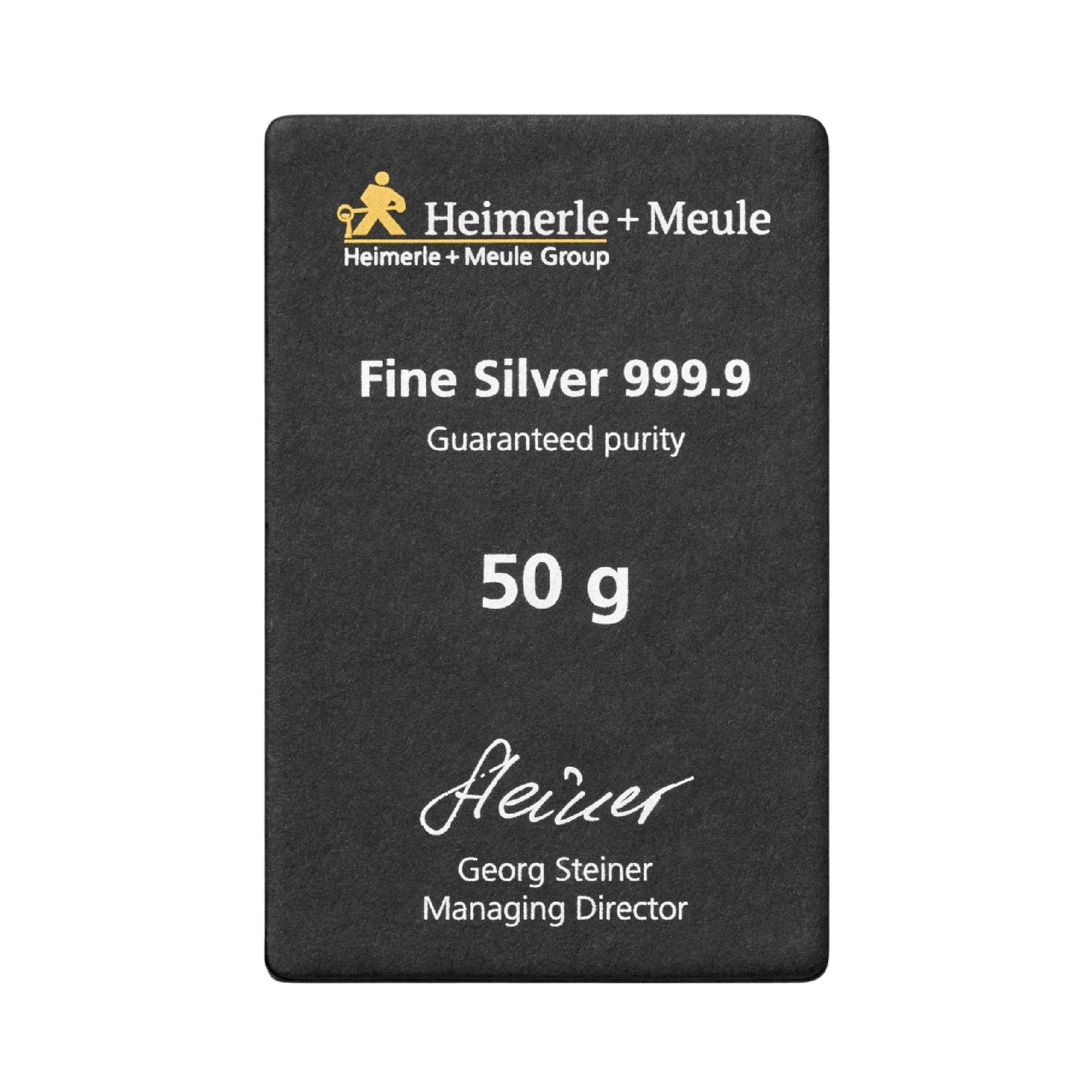 Gegossener Silberbarren 50g - Heimerle + Meule