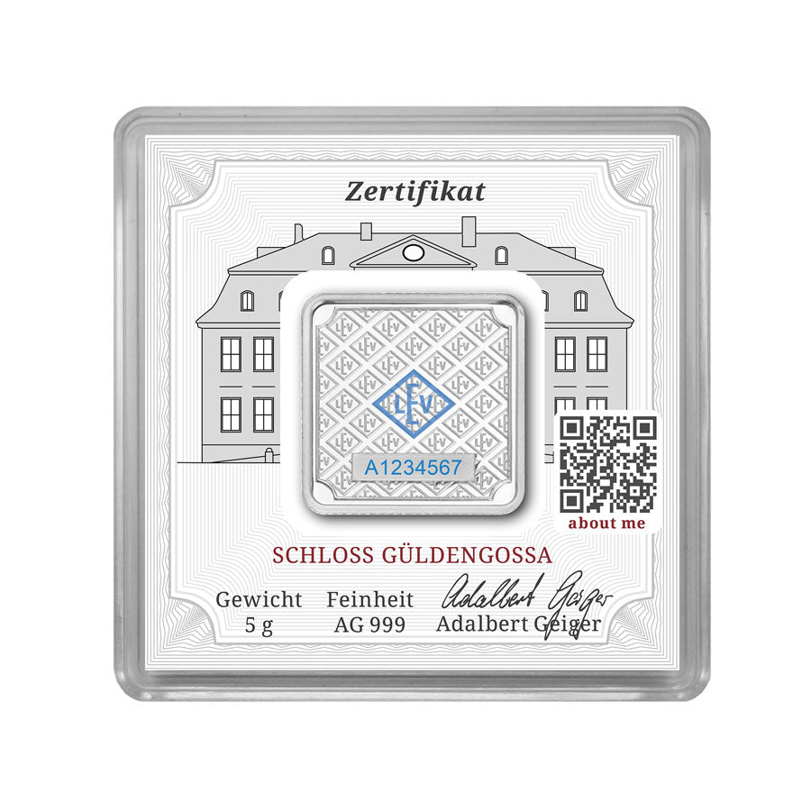 Geprägter Silberbarren 5 g – Geiger Original (.999)