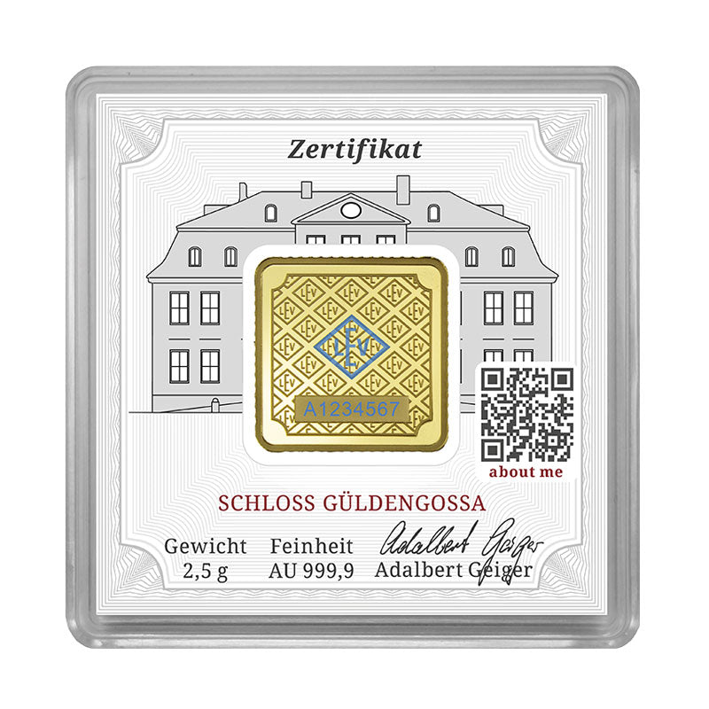 Geprägter Goldbarren 2,5 g – Geiger Original (.9999)
