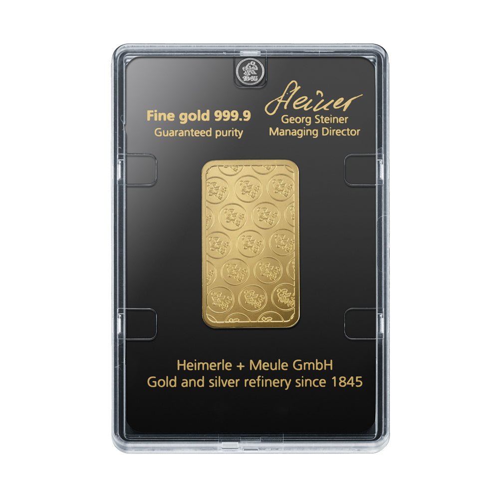Geprägter Goldbarren 1oz - Heimerle + Meule