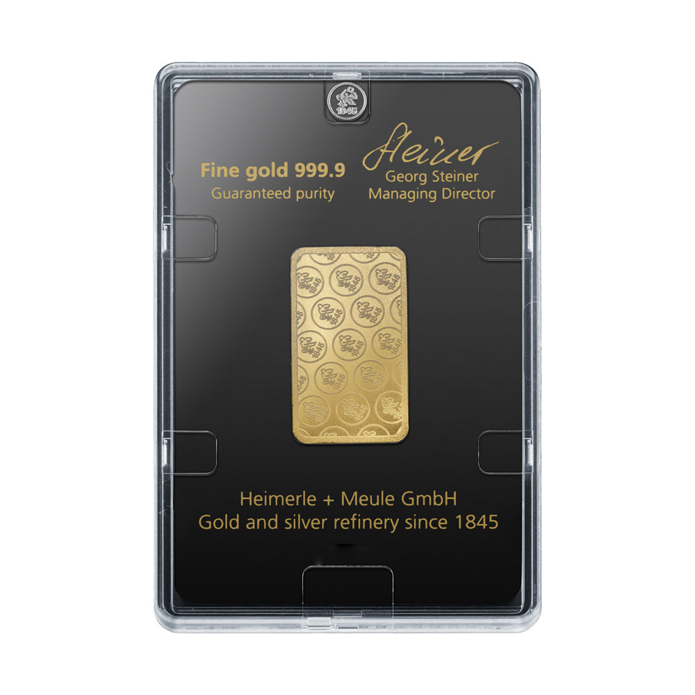 Geprägter Goldbarren 20g - Heimerle + Meule
