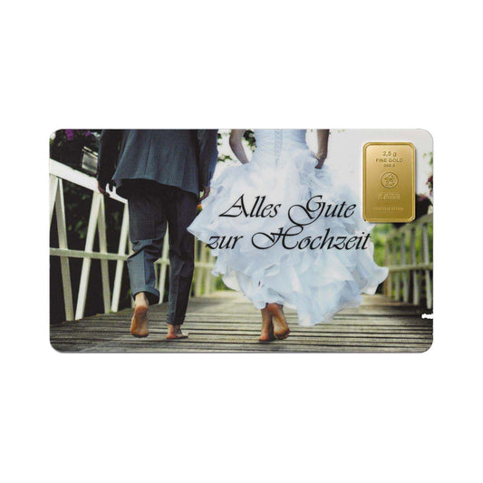 Finecard Hochzeit 1g oder 2,5g Feingold