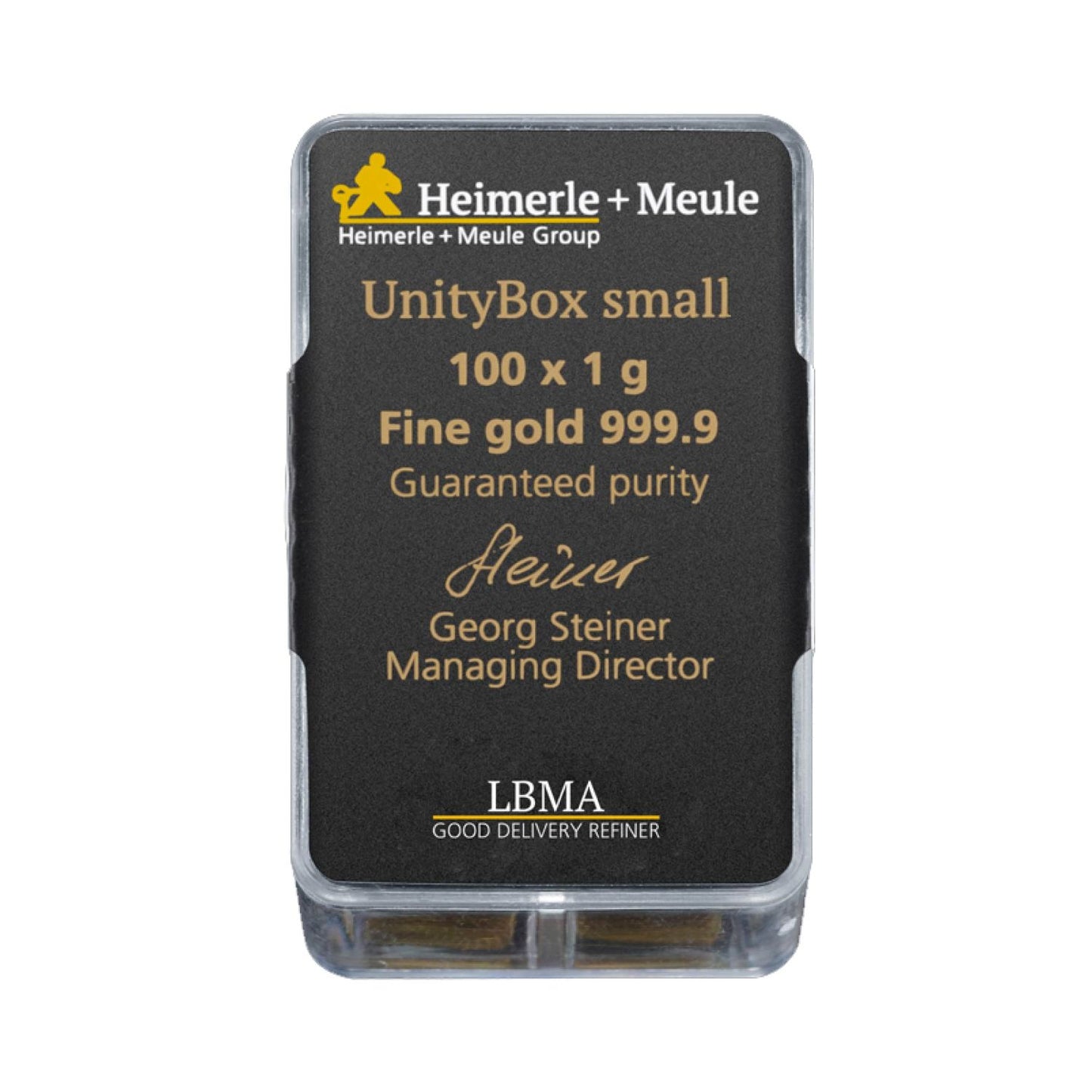 Gold Tafeln UnityBox™ 100x1g Small - Heimerle + Meule