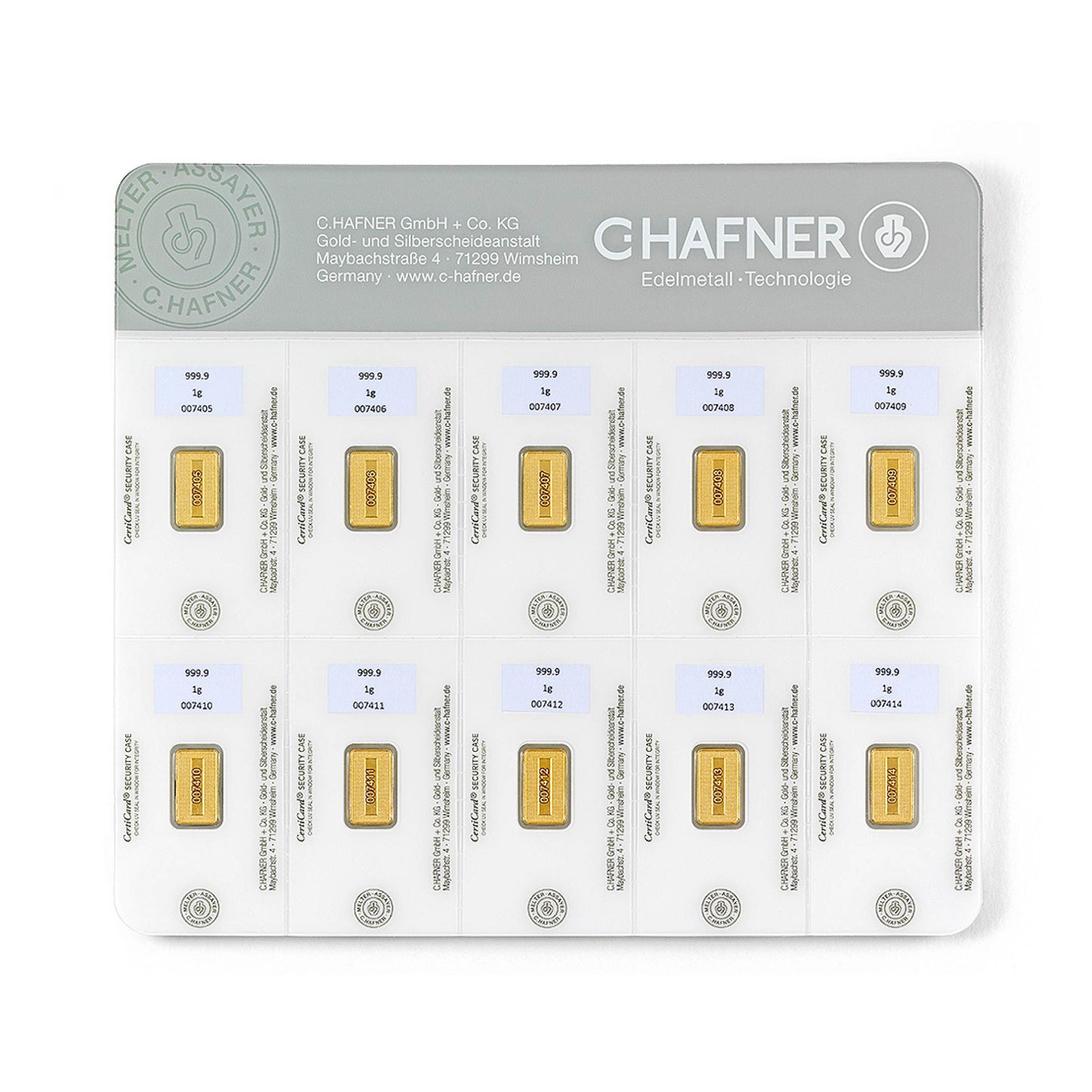 Teilbarren-Set CeHa SmartPack 10x1g - C.Hafner
