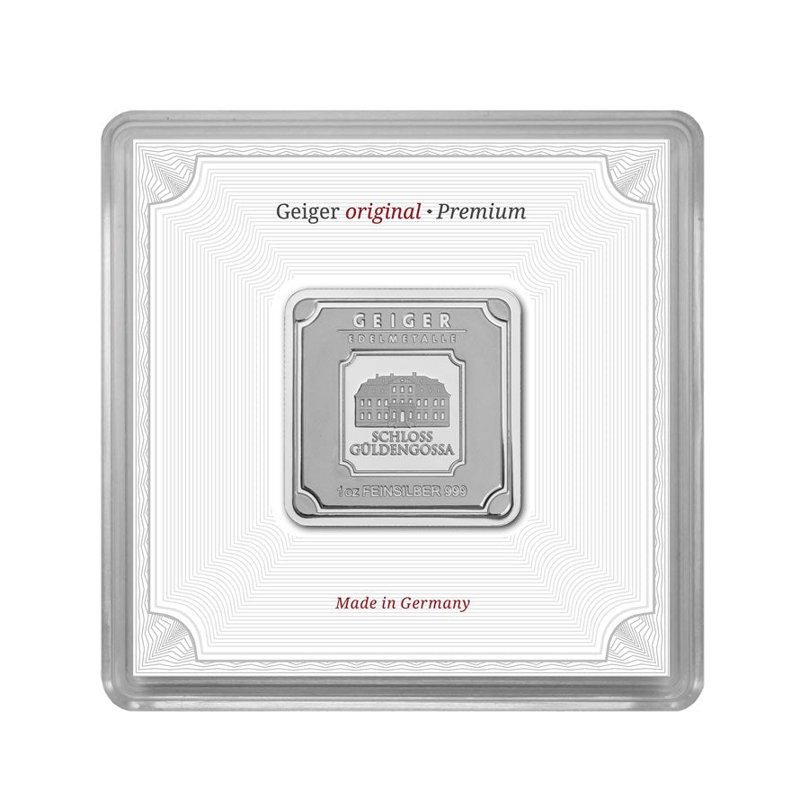Geprägter Silberbarren 1 oz – Geiger Original (.999)
