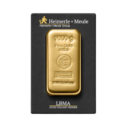 Gegossener Goldbarren 1000g - Heimerle + Meule