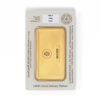 Geprägter Goldbarren 100g - C.Hafner
