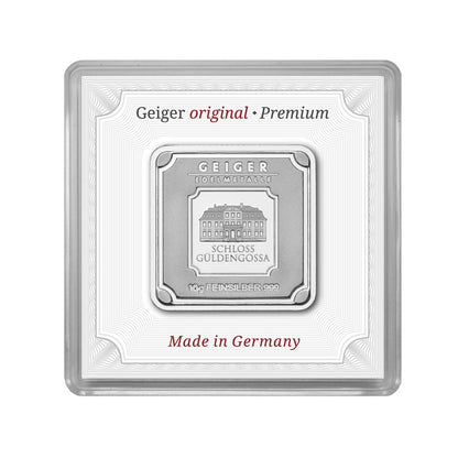 Geprägter Silberbarren 10 g – Geiger Original (.999)