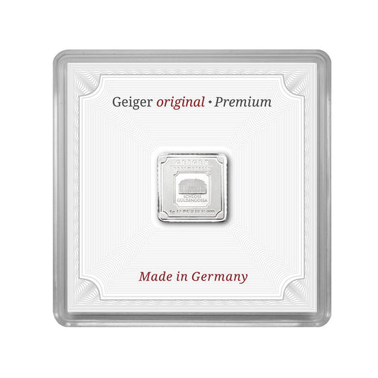 Geprägter Silberbarren 1 g – Geiger Original (.999)