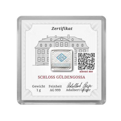 Geprägter Silberbarren 1 g – Geiger Original (.999)