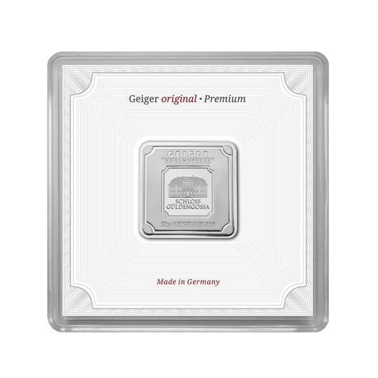 Geprägter Silberbarren 20 g – Geiger Original (.999)