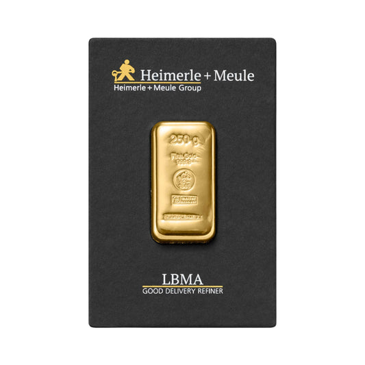 Gegossener Goldbarren 250g - Heimerle + Meule