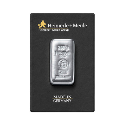 Gegossener Silberbarren 250g - Heimerle + Meule