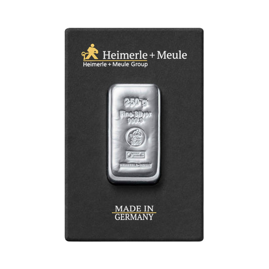 Gegossener Silberbarren 250g - Heimerle + Meule
