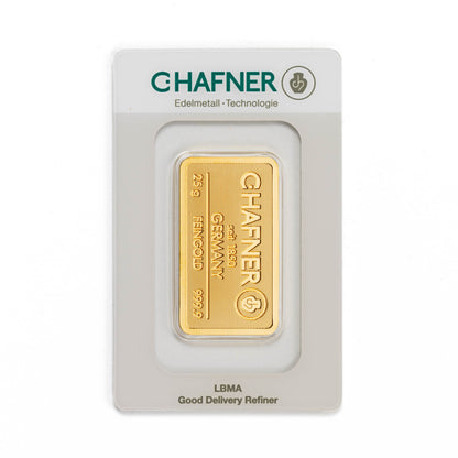 Geprägter Goldbarren 25g - C.Hafner