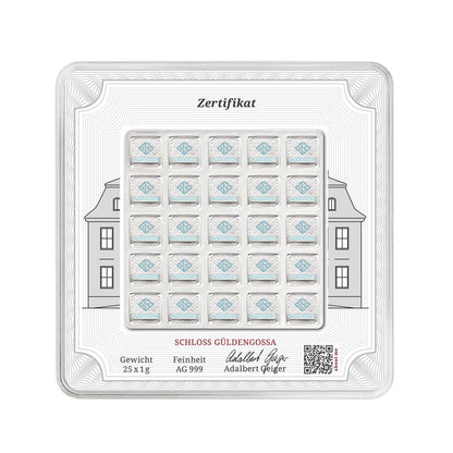 Silberbarren Multicard 25 × 1 g – Geiger Original (.999)