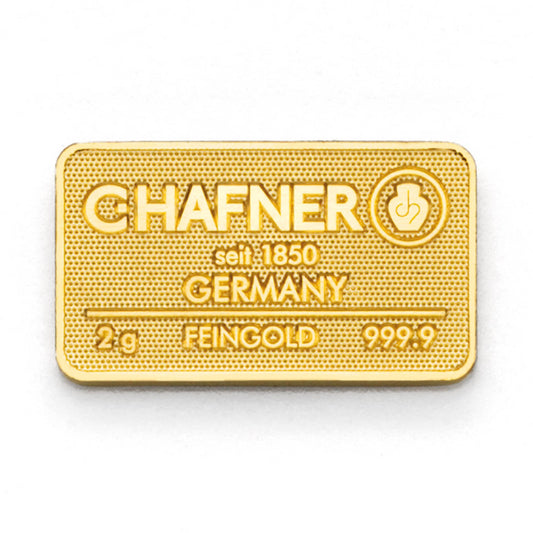 Geprägter Goldbarren 2g - C.Hafner
