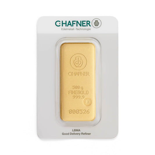 Gegossener Goldbarren 500g - C.Hafner
