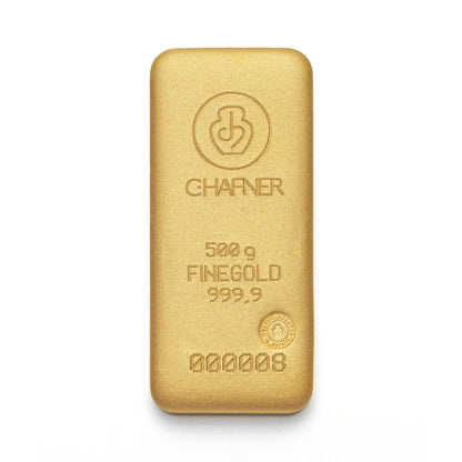 Gegossener Goldbarren 500g - C.Hafner