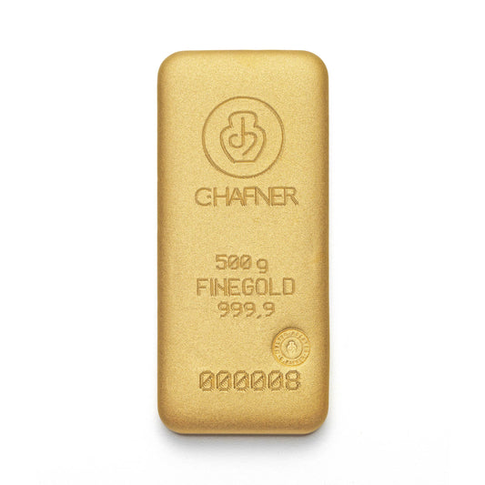Gegossener Goldbarren 500g - C.Hafner