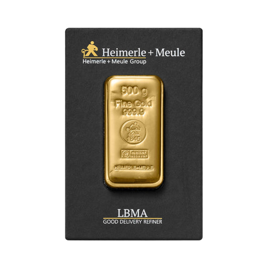 Gegossener Goldbarren 500g - Heimerle + Meule