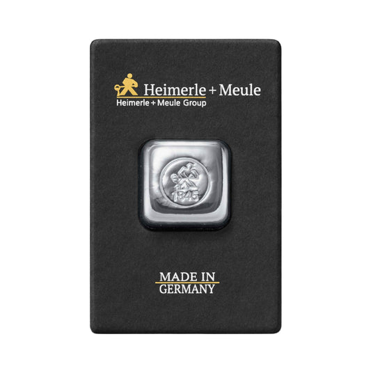 Gegossener Silberbarren 50g - Heimerle + Meule