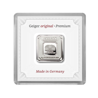 Geprägter Silberbarren 5 g – Geiger Original (.999)