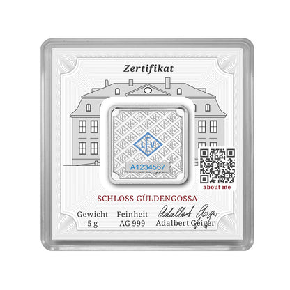 Geprägter Silberbarren 5 g – Geiger Original (.999)