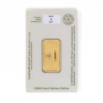 Geprägter Goldbarren 5g - C.Hafner