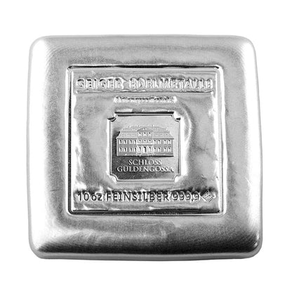 Gegossener Silberbarren 10 oz – Geiger Original (.999)