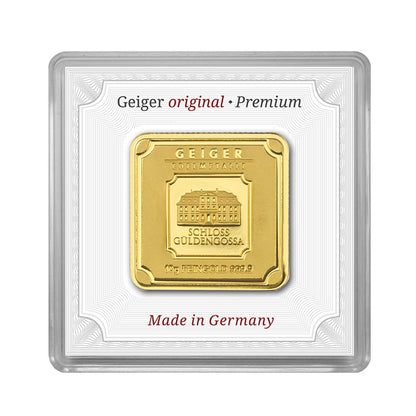 Geprägter Goldbarren 10 g – Geiger Original (.9999)