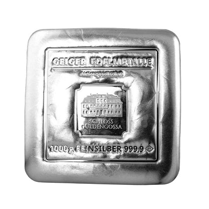 Gegossener Silberbarren 1 kg – Geiger Original (.999)