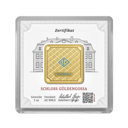 Geprägter Goldbarren 1 oz (31,1 g) – Geiger Original (.9999)