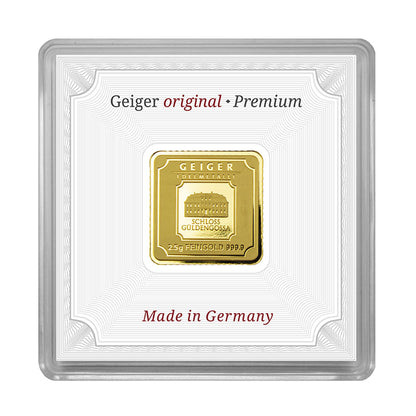 Geprägter Goldbarren 2,5 g – Geiger Original (.9999)
