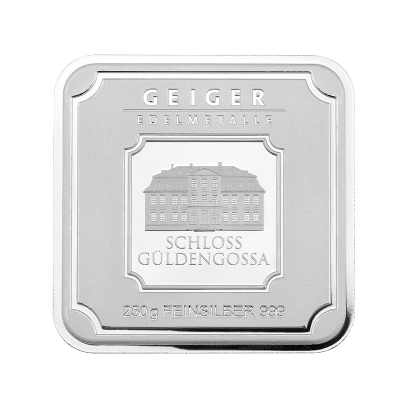 Geprägter Silberbarren 250 g – Geiger Original (.999)