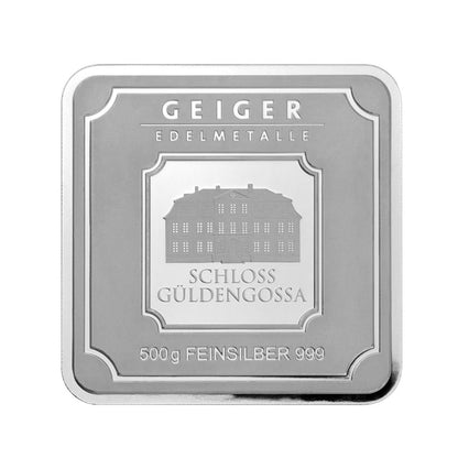Geprägter Silberbarren 500 g – Geiger Original (.999)