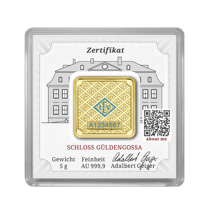 Geprägter Goldbarren 5 g – Geiger Original (.9999)