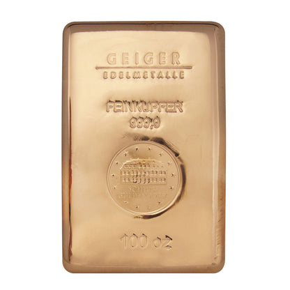 Gegossener Kupferbarren 100 oz