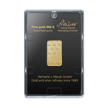 Geprägter Goldbarren 10g - Heimerle + Meule