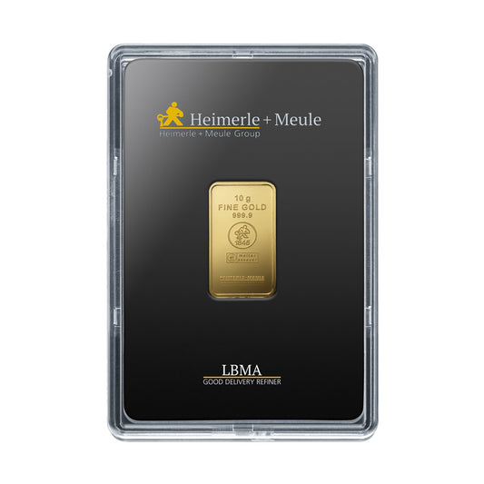 Geprägter Goldbarren 10g - Heimerle + Meule
