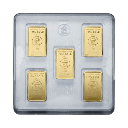 Gold Tafeln UnityBox™ 5x1g - Heimerle + Meule